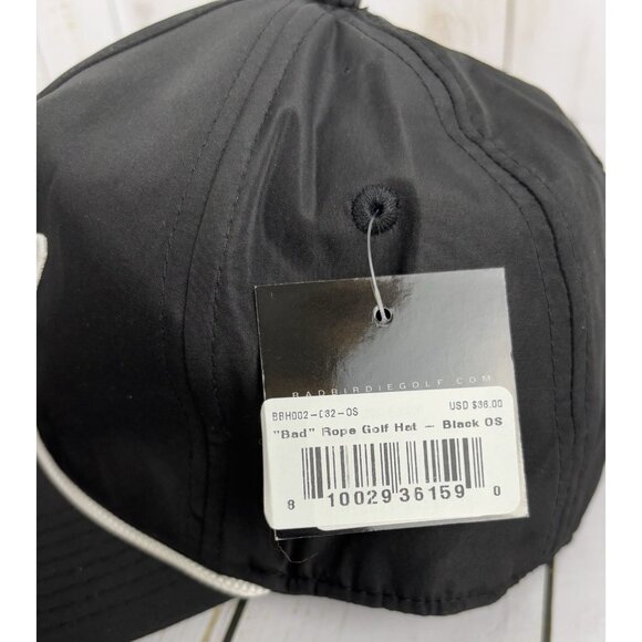 NEW Bad Birdie SnapBack Hat Cap Script Bad Spellout Rope Trucker Golf Black - Picture 6 of 9
